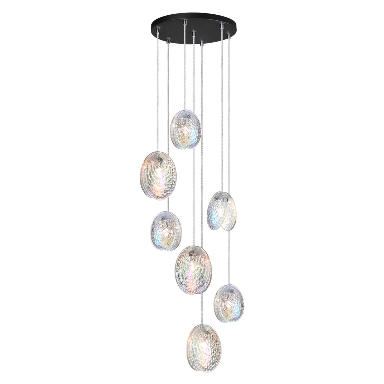 Люстра каскадная 43*43*243 см, 7 G9*40W, Odeon Light Mussels, черный 5039/7
