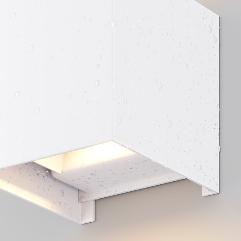 Уличный настенный светильник 10 см Maytoni Fulton O572WL-L6W, белый/матовый