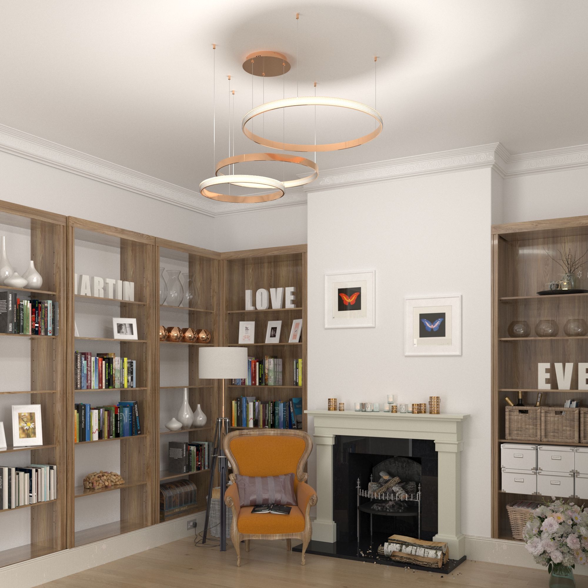 Светильник 114*93*110 см, *LED, 100W, 3300;4200;6500 Eurosvet Posh 90175/3, медь