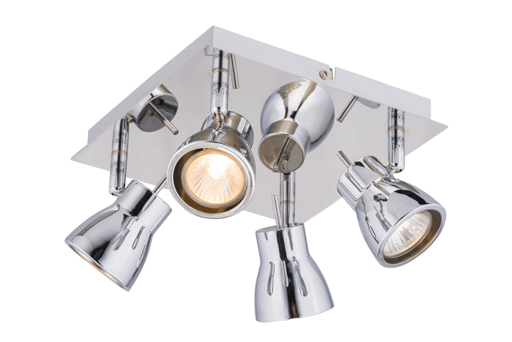 Спот  L280 x W280 x H130, мм, 4*15W (60W), CH (Хром) Sfera Sveta 8746-04/F102 CH