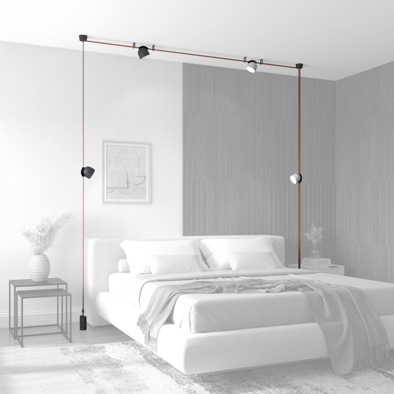 Светильник на шине 10*10,7 см, LED * 12W, 4000K, Denkirs Belty Spot DK5542-WH+BK, черный