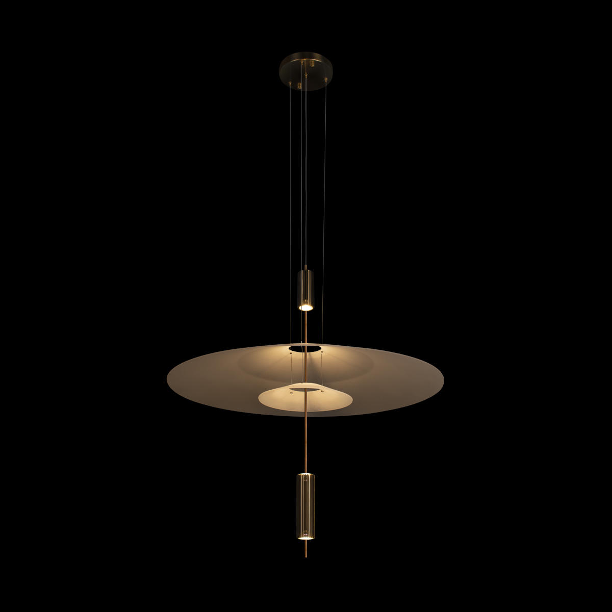 Подвесной светильник 68*83 см, 3*GU5.3*20W  LOFT IT Skylar 10244/A Brass латунь