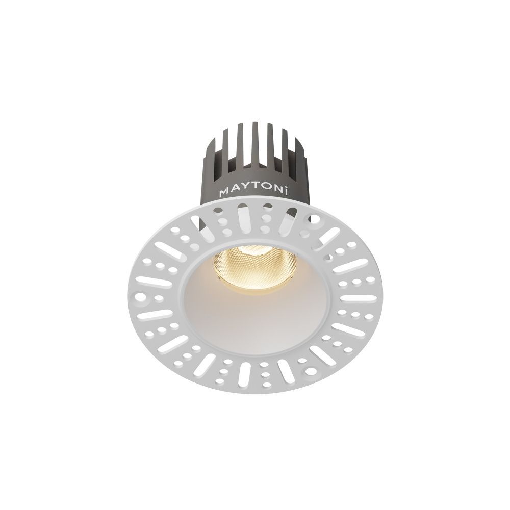 Встраиваемый светильник 9*8 см, вр 6 см, *LED*9W, 3000K, Maytoni Dip DL124-10W-3K-TRS-W, Белый