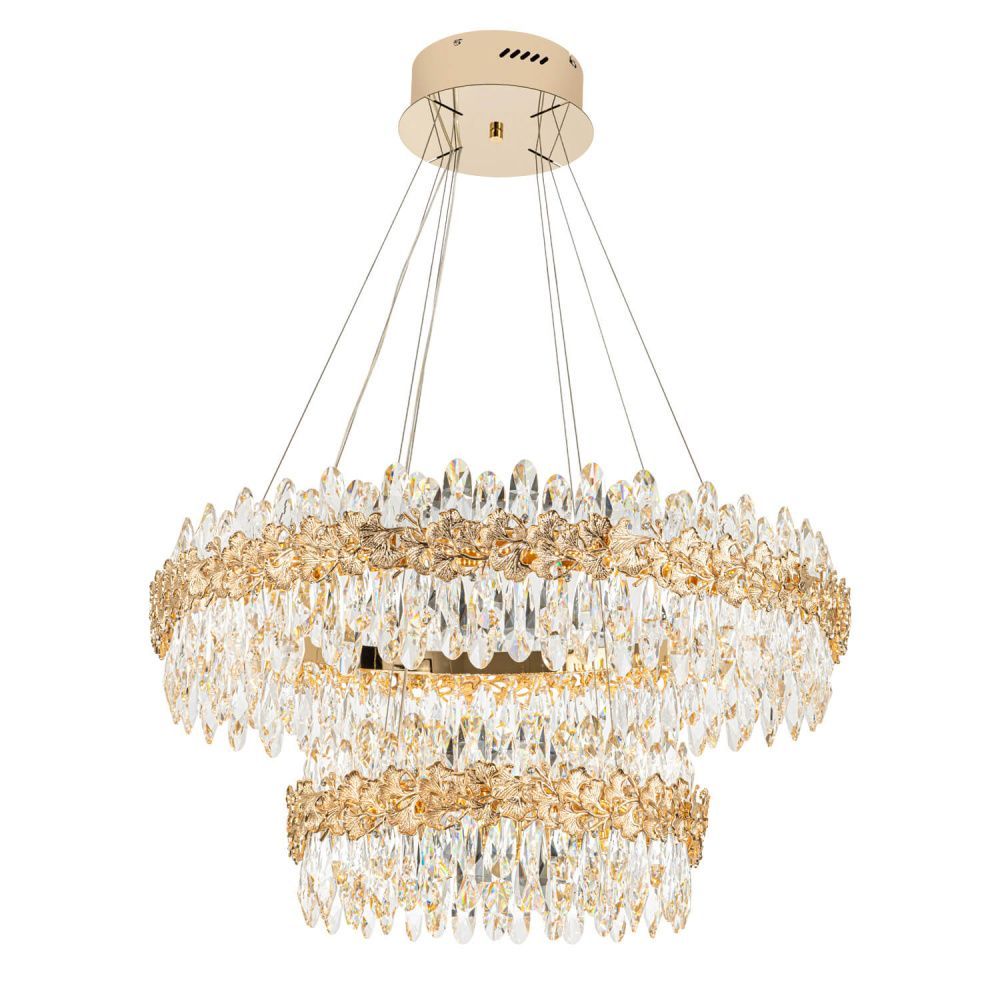 Люстра *80/50*20-160 см, *LED*130W, 3000-6000K, MODELUX  ML.9888.800.500 GD, Золото