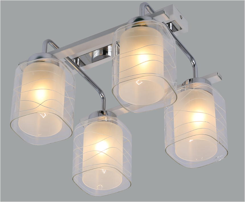 Люстра L310 x W310 x H230, мм, 4*40W (160W), CHROME+WHITE (Хром+Белый) Rilon 20221/4 CHROME+WHITE
