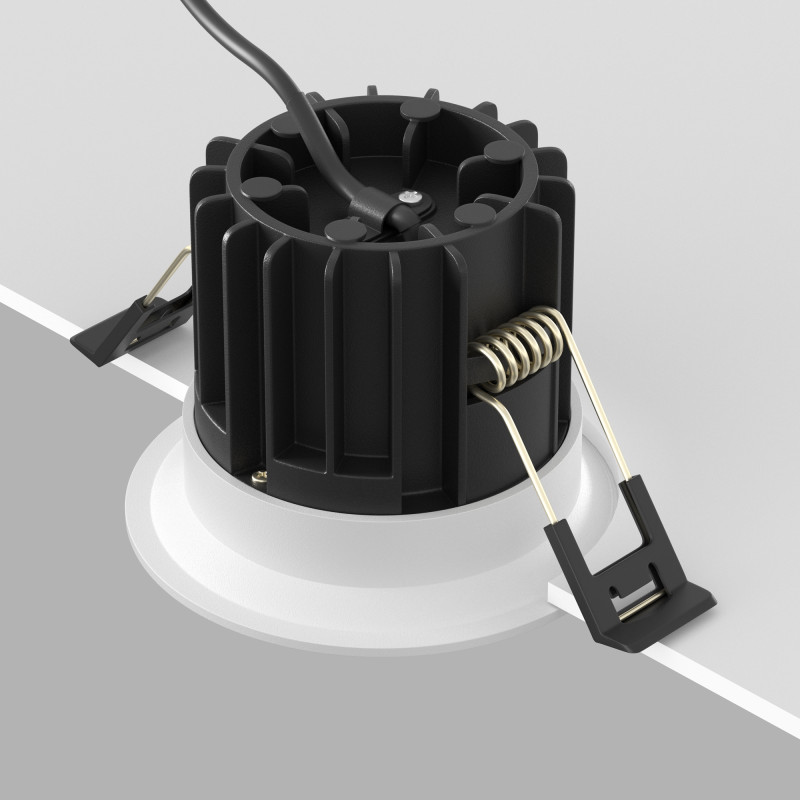 Встраиваемый светильник 8 см, 12W, 2700K, Maytoni Round DL058-12W2.7K-W, белый