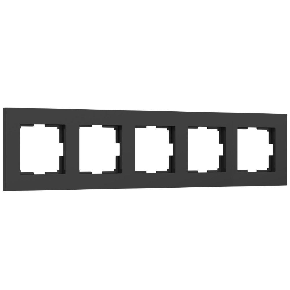 W0052908/ Рамка на 5 постов Slab (черный софт) Werkel
