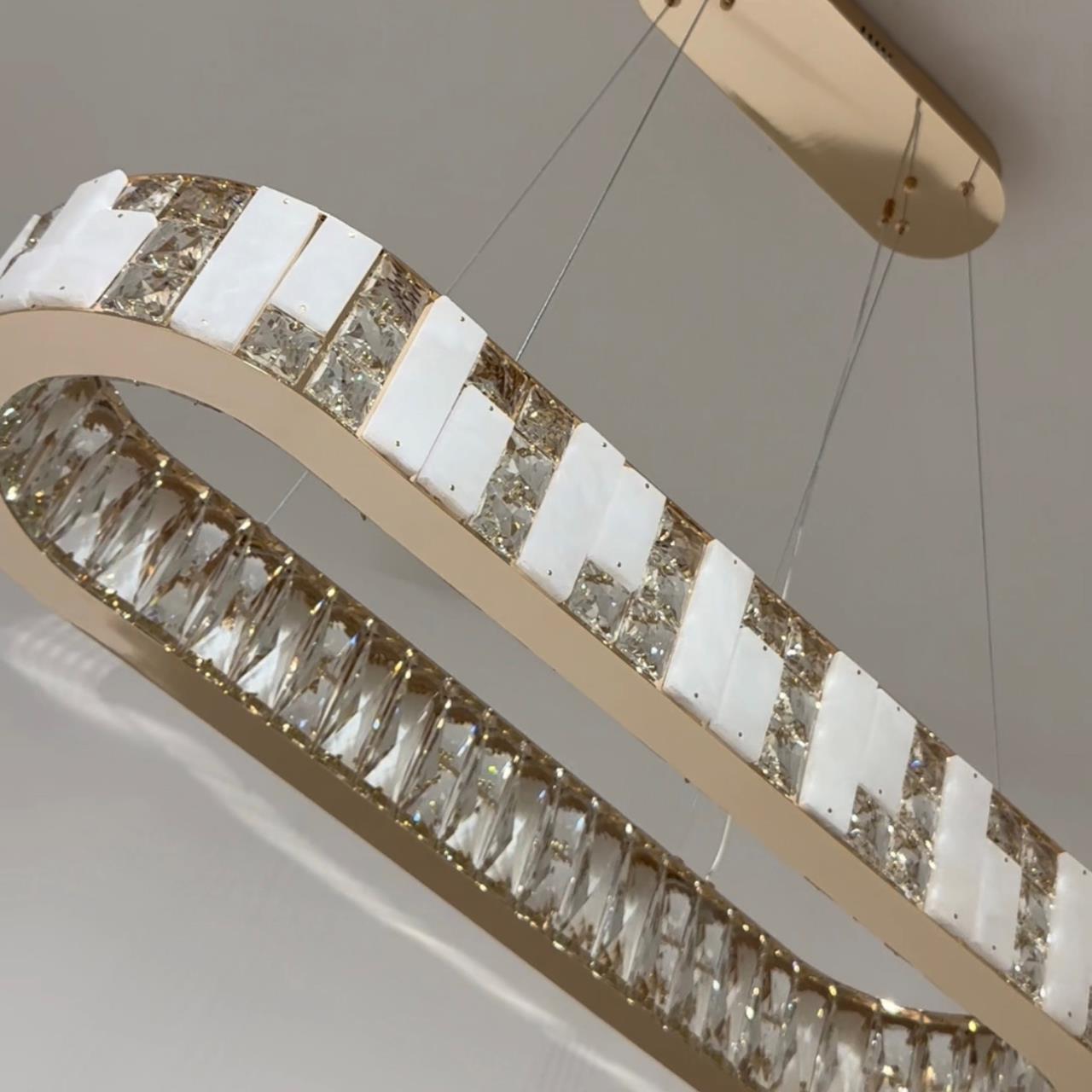 Подвесная люстра 84x30x50см, LED, 36Вт, 3000 / 6000K, Modelux ML.6985.800.300P GD Золото