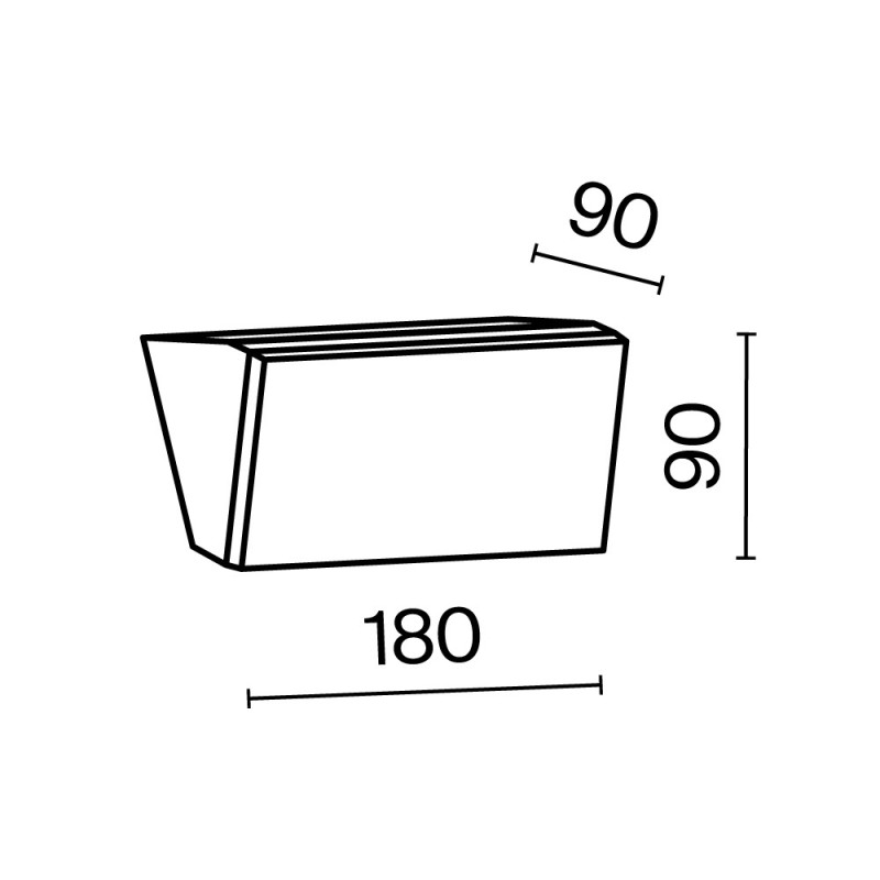Светильник настенный 9*18*9 см, LED, 10W, 3000К, Maytoni Brick O436WL-L10GF3K серый