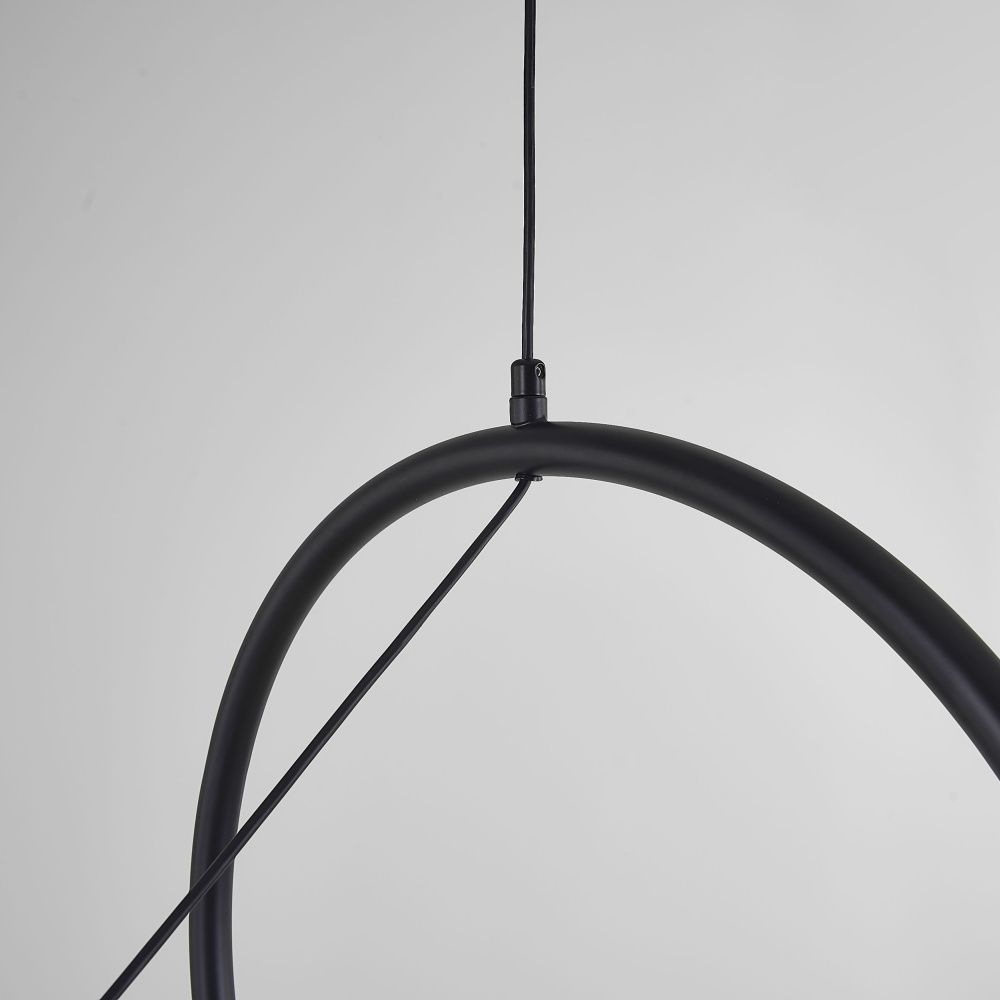 Подвесной светильник SUSPENSION CERCLE ET TRAIT – GRAPHITE SATINE L120 120*45*45 см, 1*LED*25W, 3000K, ImperiumLoft 40.1282-0, Чёрный