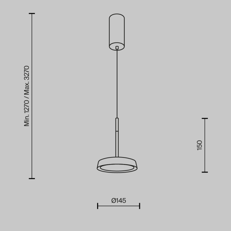 Подвесной светильник 15,3*327 см, LED, 12W, 3000К, Maytoni El MOD041PL-L15TR3K черный