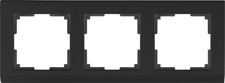 WL04-Frame-03-black / Рамка на 3  поста (черный), 4690389048852