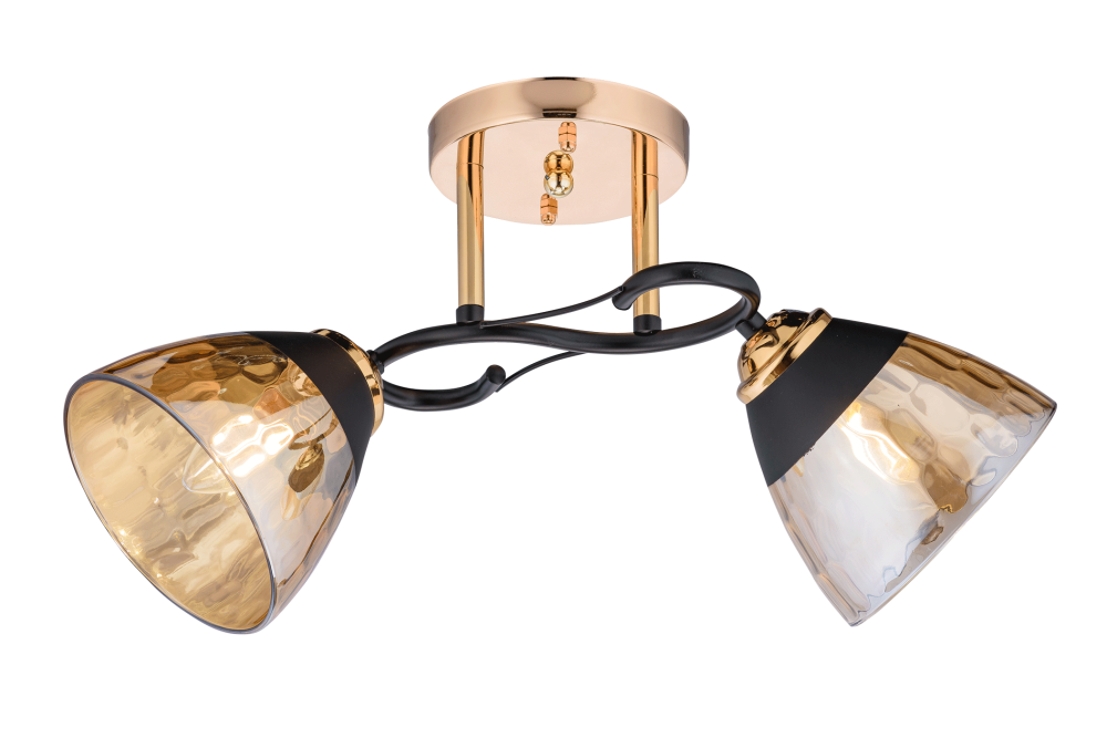 Люстра L420 x W170 x H230, мм, 2*40W (80W), GOLD+BLACK(ЗОЛОТО+ЧЁРНЫЙ) Rilon 06770/2 GOLD+BLACK