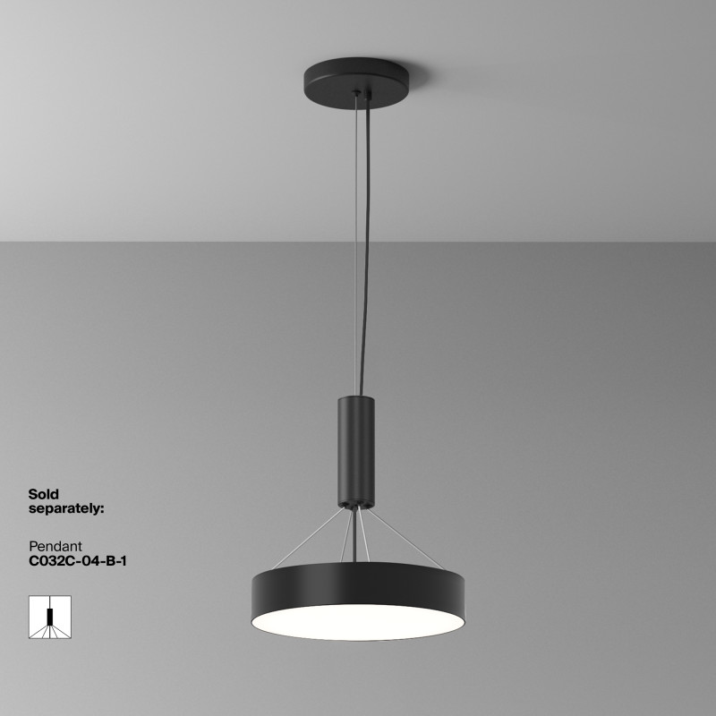 Светильник 30 см, 36W, 4000K, Maytoni Zon C032CL-36W4K-RD-B, черный
