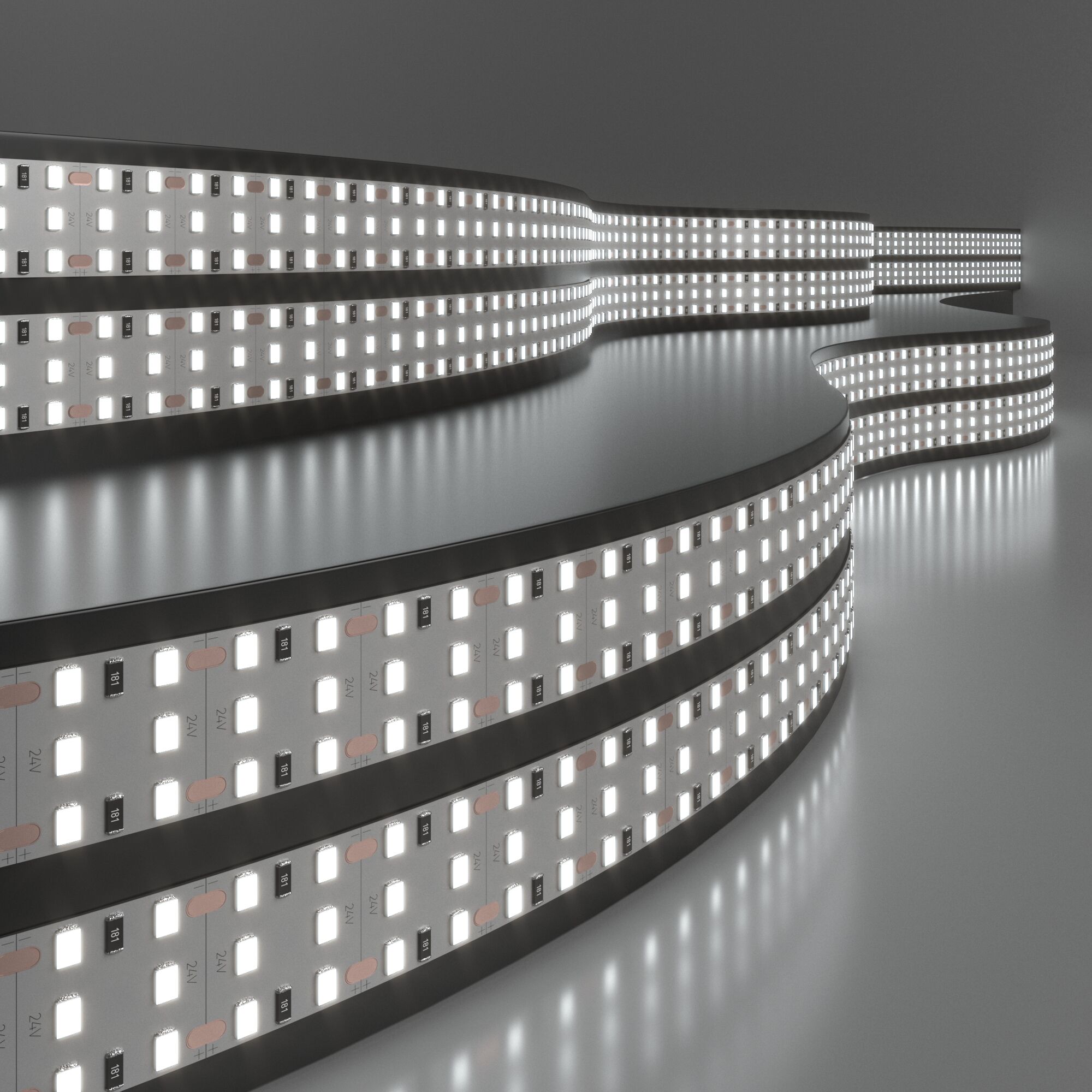 Лента светодиодная 360LED 26W IP20 трехрядная 6500К холодный белый 2835 24V 360Led 26W IP20 Elektrostandard, цена за метр
