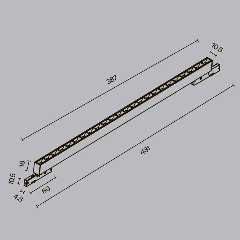 Трековый магнитный светильник 39 см, 20W, 2700K, Maytoni Points TR193-1-20W2.7K-M-B, черный