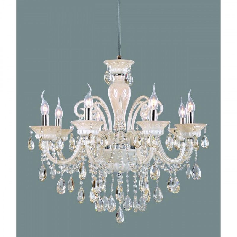 Подвесная люстра 80*110-160 см, 8*E14, 40W, Omnilux Omnilux 305 OML-30503-08, бежевый