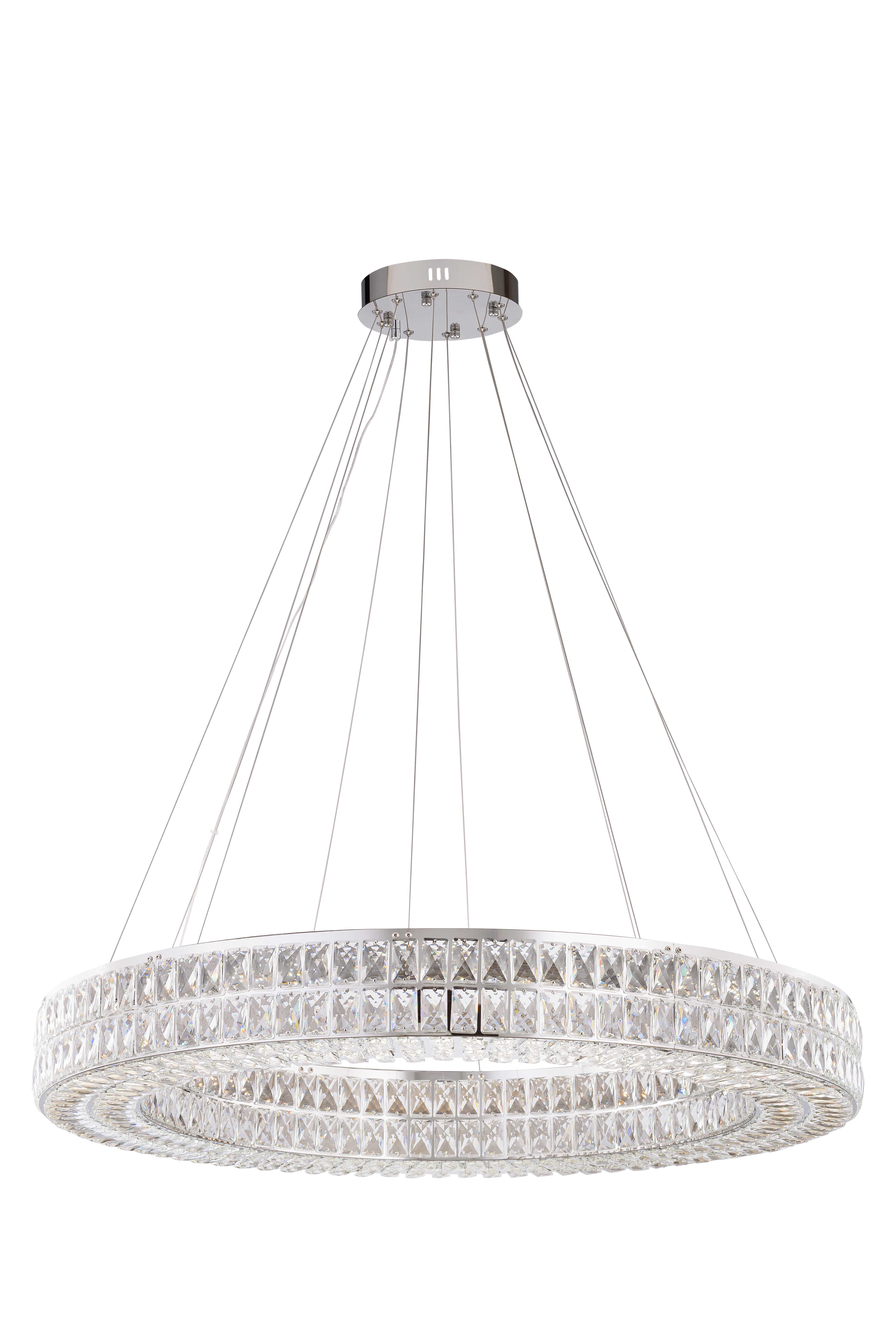 Люстра 1000*1200, LED, 112W 3000-6500K NewRgy Cristallo 2786R/112W CHROME+CLEAR, Хром+Прозрачный