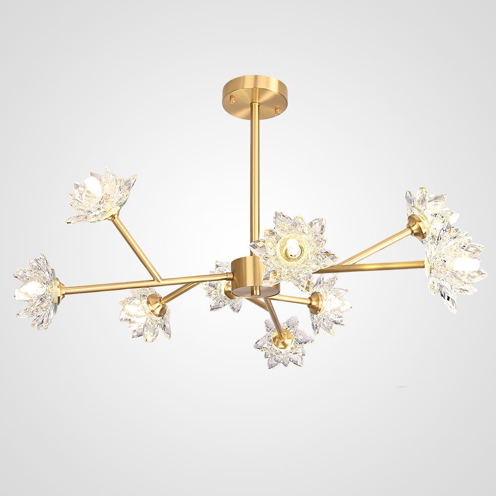 Люстра на штанге LOTOS TWO D80 80*80*38 см, 9*G9*40W, ImperiumLoft LOTOS-TWO01, Золотистый