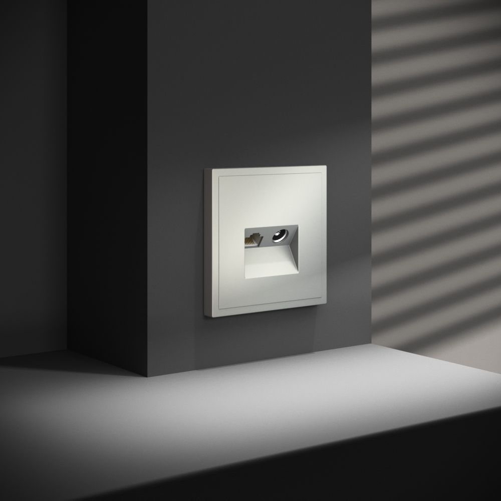 Розетка телевизионная встраиваемая TV+RJ45 кат. 6, сталь Voltum S70 VLS060705, Пластик Soft touch