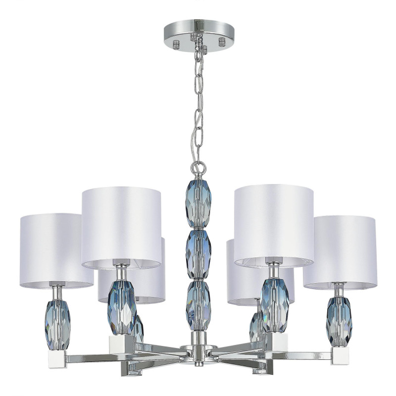 Люстра подвесная 72*54/150 см, 6*E14 ST LUCE Lingotti SL1759.103.06 хром, голубой