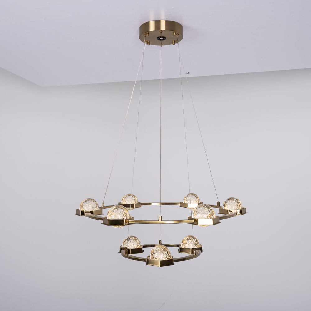 Подвесная люстра WALSH L10 70*70*150 см, 10*LED*5W, 3000K, ImperiumLoft 195470-23, Латунь
