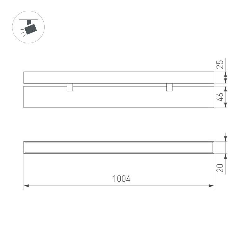 Светильник на шине Arlight 034243 100,4*2*4,6 см, 30W, белый (дневной)K,