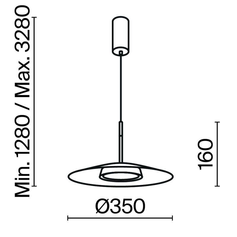 Подвесной светильник 35*328 см, LED, 12W, 3000К, Maytoni El MOD041PL-L15B3K1 черный