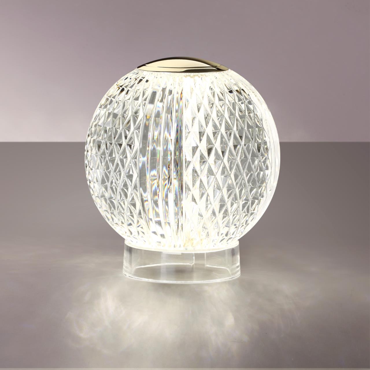 Настольный светильник 11*11*12 см, 1 LED*2W, 4000 К, Odeon Light Crystal, золотой 5008/2TL