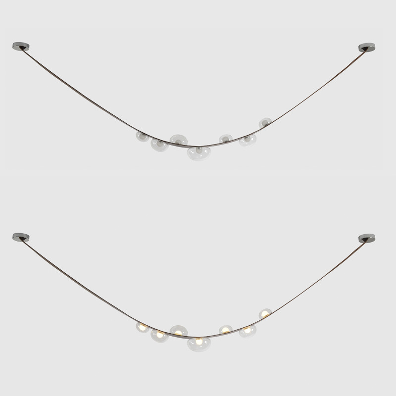 Светильник подвесной 304*9,5*8 см, LED*7*5W 3000K Crystal Lux BOSQUE SP7 L3000 BROWN/TRANSPARENT Коричневый