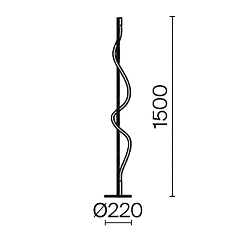 Светодиодный светильник 150 см, 15W, 3000K, Maytoni MOD166FL-L15B3K, черный