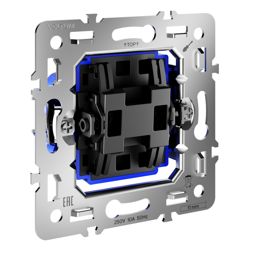 Механизм перекрестного переключателя одноклавишного 10А, S70 Voltum S70 VLS0105M, Металл