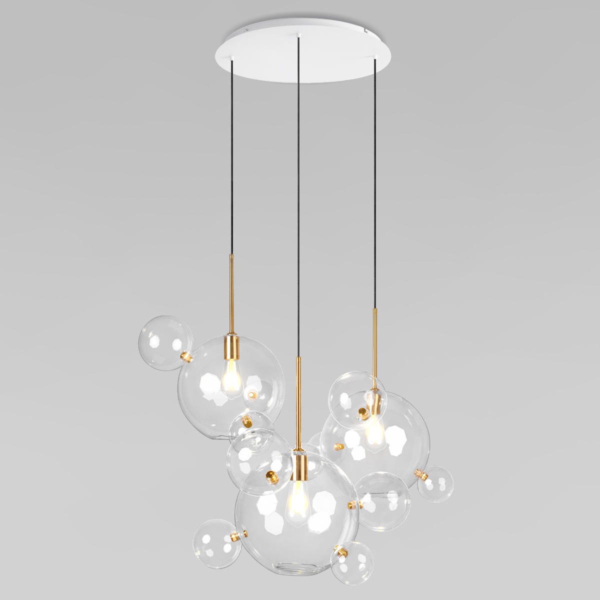 Подвесная люстра 107 см, Loft IT Bolle 2034-D3, белый-золото
