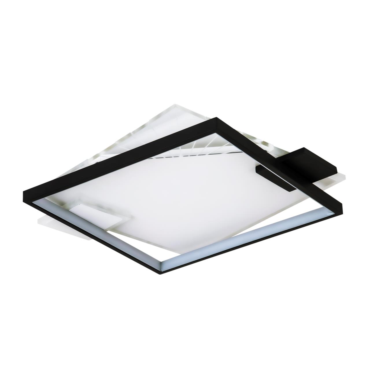 Светильник 50*40*6 см, LED 74W, 3000 / 6000K, Белый, Черный LED4U L1039-500 BK