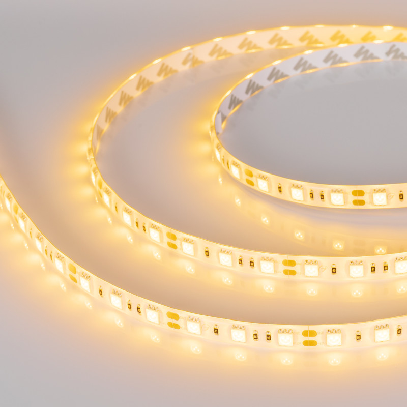 Лента RTW 2-5000SE 12V Yellow 2x (5060, 300 LED, LUX) (Arlight, 14.4 Вт/м, IP65) 015444. Цена указана за 5 метров. Продается кратно 5 метрам.