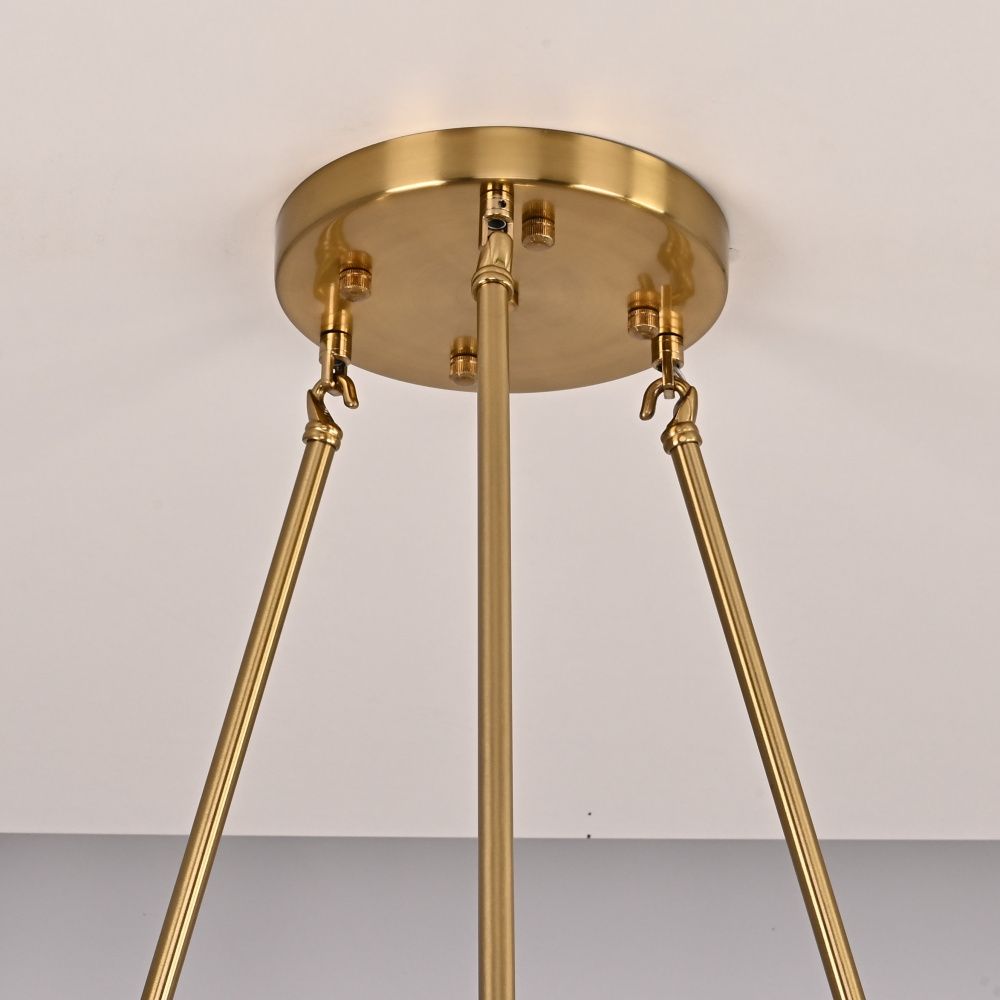 Люстра на штанге TORCHE DE VERRE Round Chandelier 8 116*116*50 см, 8*G9*40W, ImperiumLoft 40.1551, Латунь