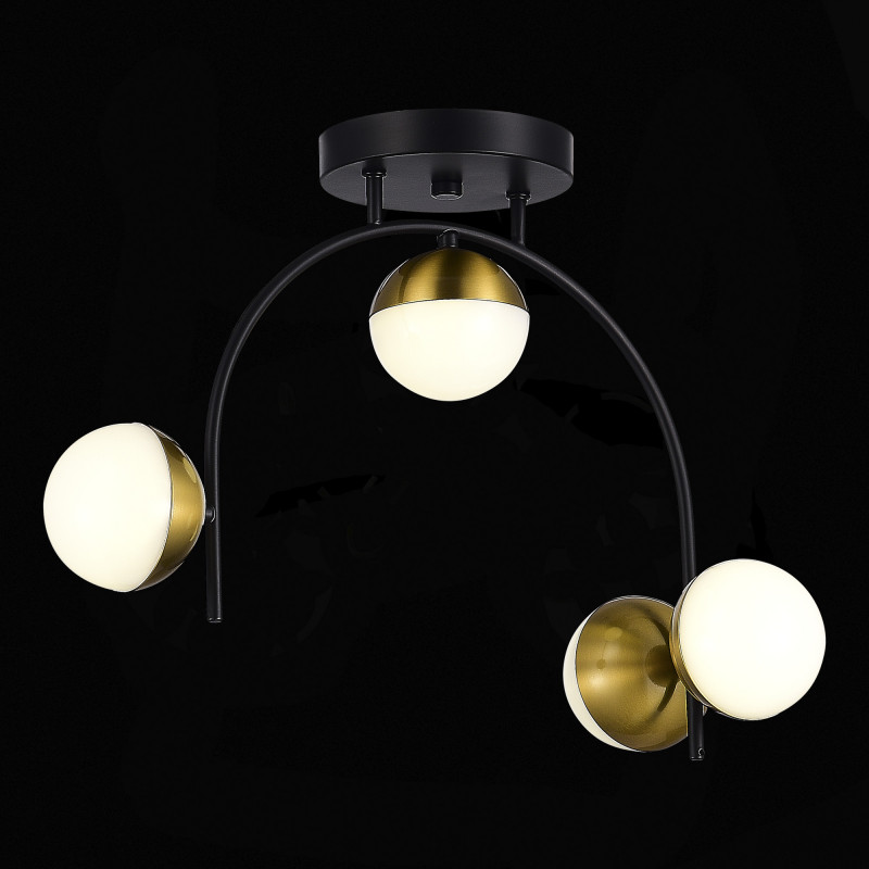 Люстра потолочная 22 см, 8W, 4000K, Evoluce Aarnio SLE6500-402-04 Черный,Золотистый