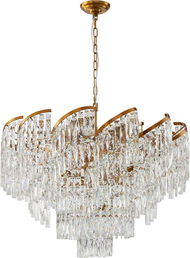 Люстра подвесная хрустальная 80 см, Stilfort 2176/05/18P, бронза