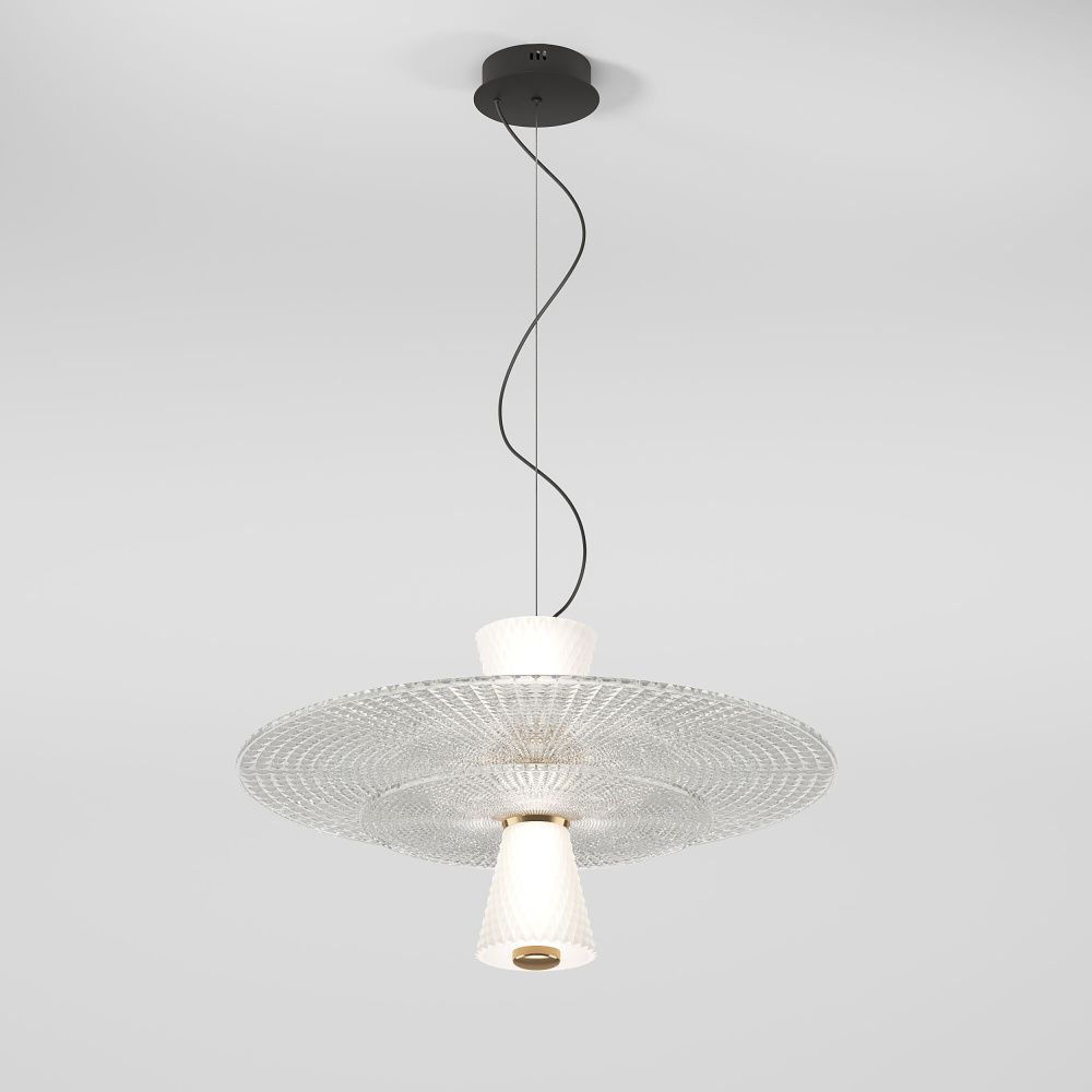 Подвесной светильник 50*50*33-133 см, LED*7W, 4000K, Eurosvet Titania 40029/1 LED, черный, a069225