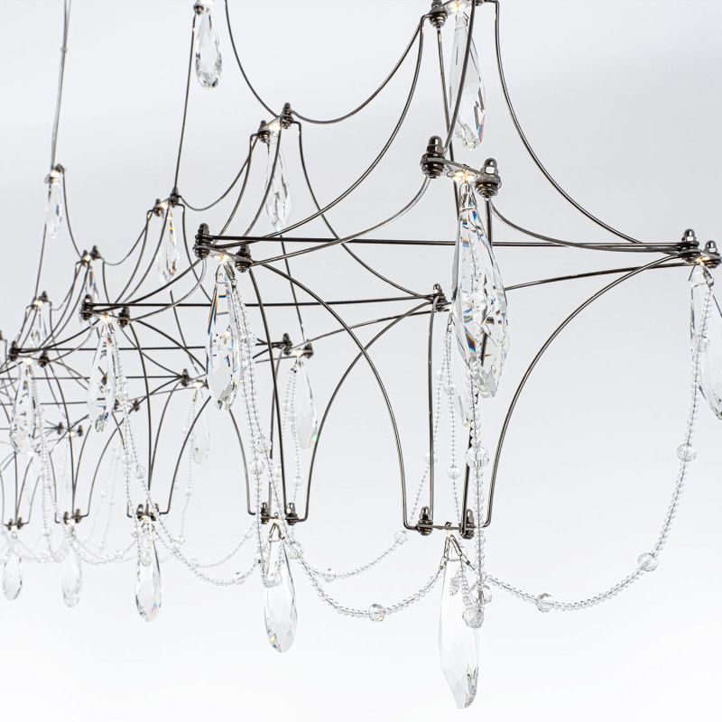 Подвесная люстра 120x25x110см, LED, 28Вт, 3000 / 6000K, Modelux ML.5603.1200P СН Хром