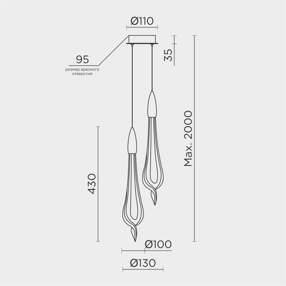 Светильник *13*43 см, LED*9W, 4000K, Modelux  ML.89181.2 BS, Латунь