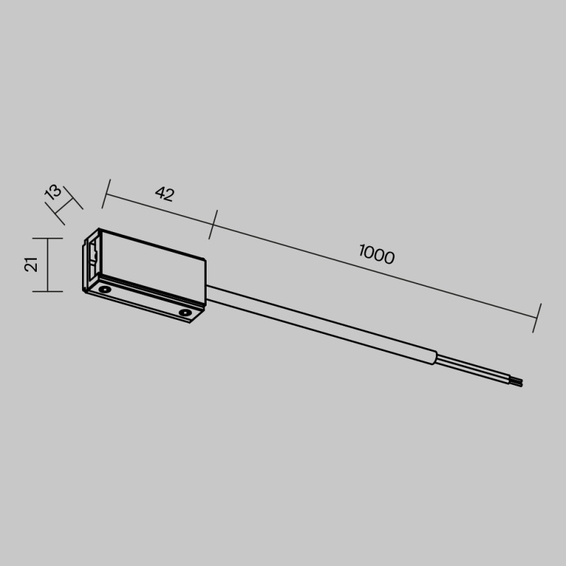 Ввод питания Flexity 1,3*4,2*2,1 см, Maytoni Technical Accessories for tracks Flexity TRA200B-11B-100 черный