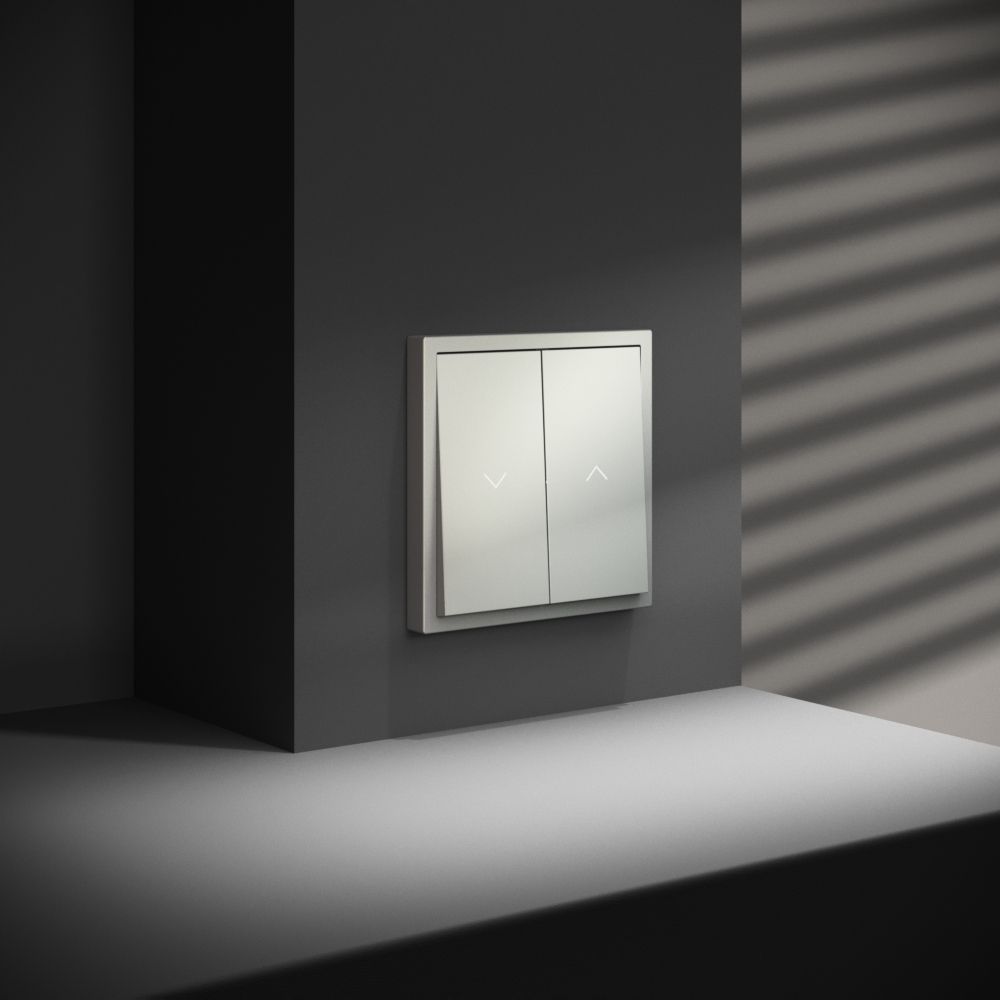 Выключатель встраиваемый для жалюзи 10А, сталь Voltum S70 VLS020705, Пластик Soft touch