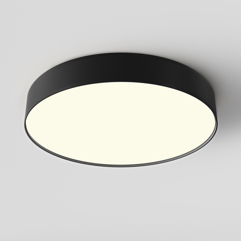 Накладной светильник 40*40*6 см, LED, 45W, 3000К, Maytoni Technical Zon C032CL-45W3K-RD-B черный