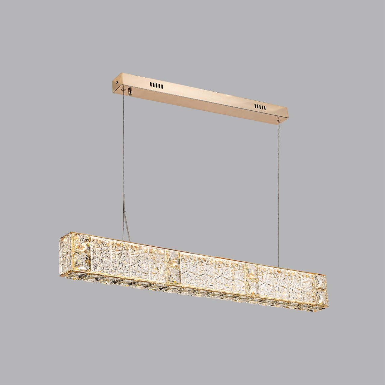 Люстра 9*100*80 см, LED 1*40W, 3700 К, Odeon Light Version 5071/40L, золото/прозрачный