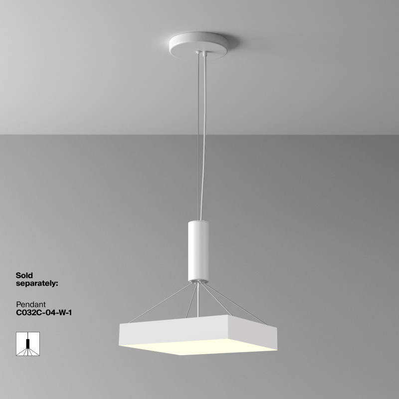 Светильник 40 см, 45W, 3000K, Maytoni Zon C032CL-45W3K-SQ-W, белый