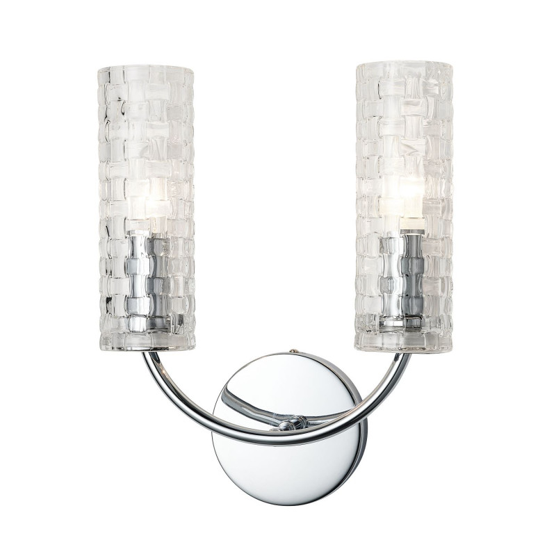 Бра Favourite Syreni 2816-2W, D125*W265*H335, хром, плафоны из прозрачного фактурного стекла