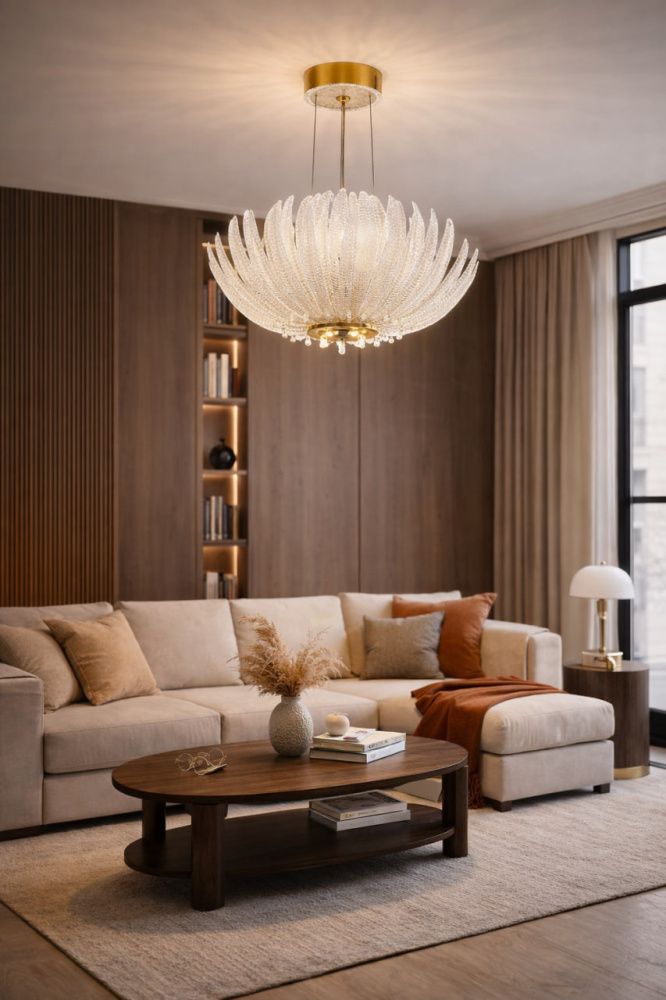 Подвесная люстра 50 см, 60W, 4000K, Modelux ML.9555.500 CP, шампань