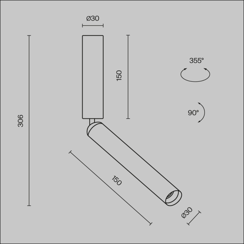Спот 15*3*30,6 см,  LED, 6W, 3000К, Maytoni Technical Focus T C142CL-6W3K-B черный