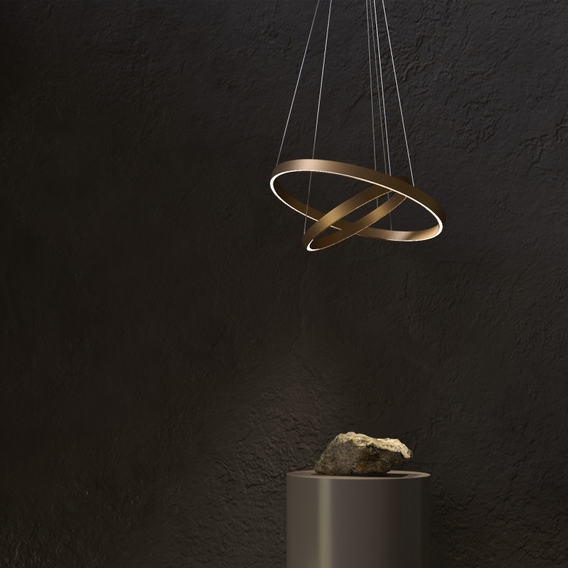 Подвесная люстра 60*60*134 см, LED, 56W, 2600К-3500К, Maytoni Rim MOD058PL-L55BSK латунный